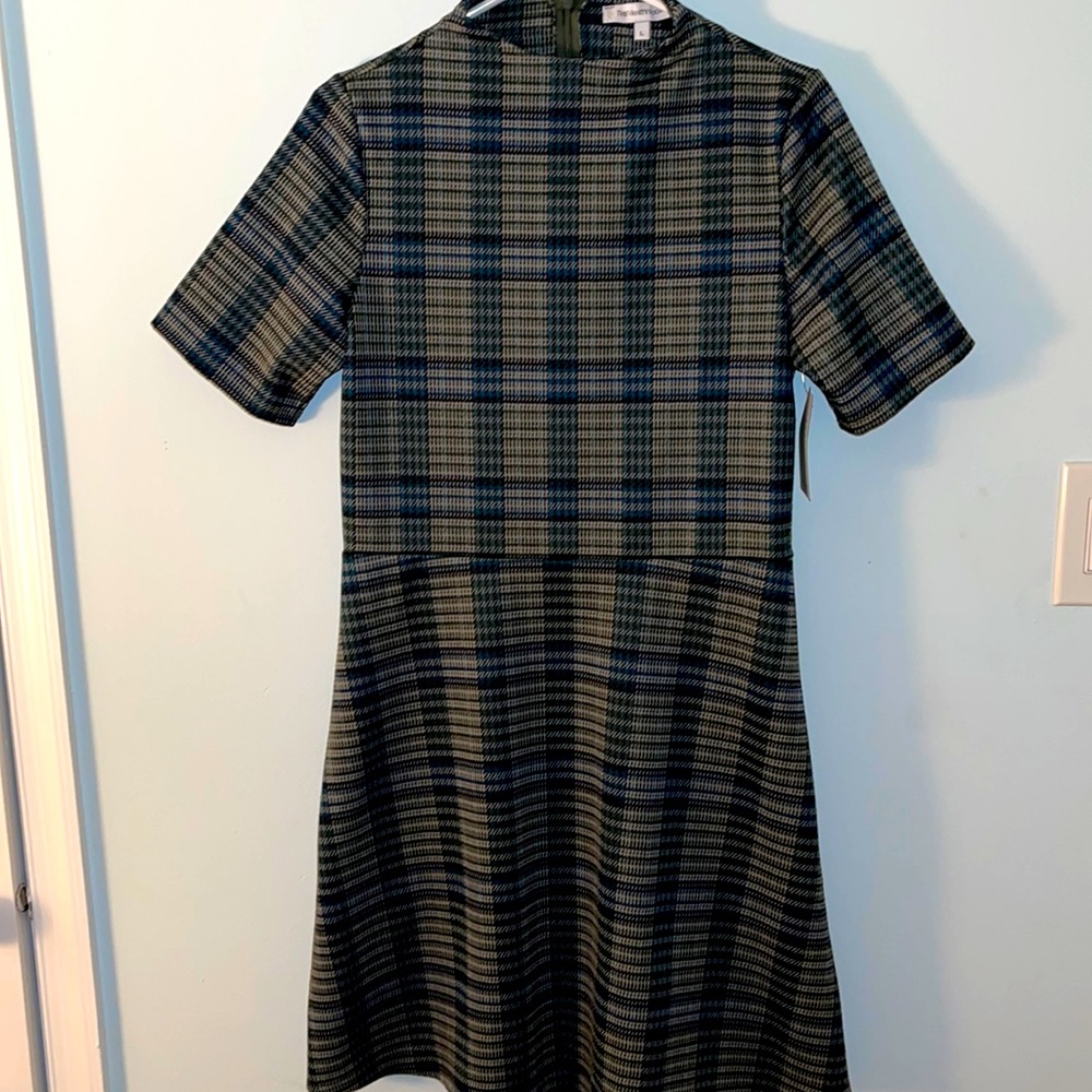 NWT. Vanity room fit and flare plaid dress size L